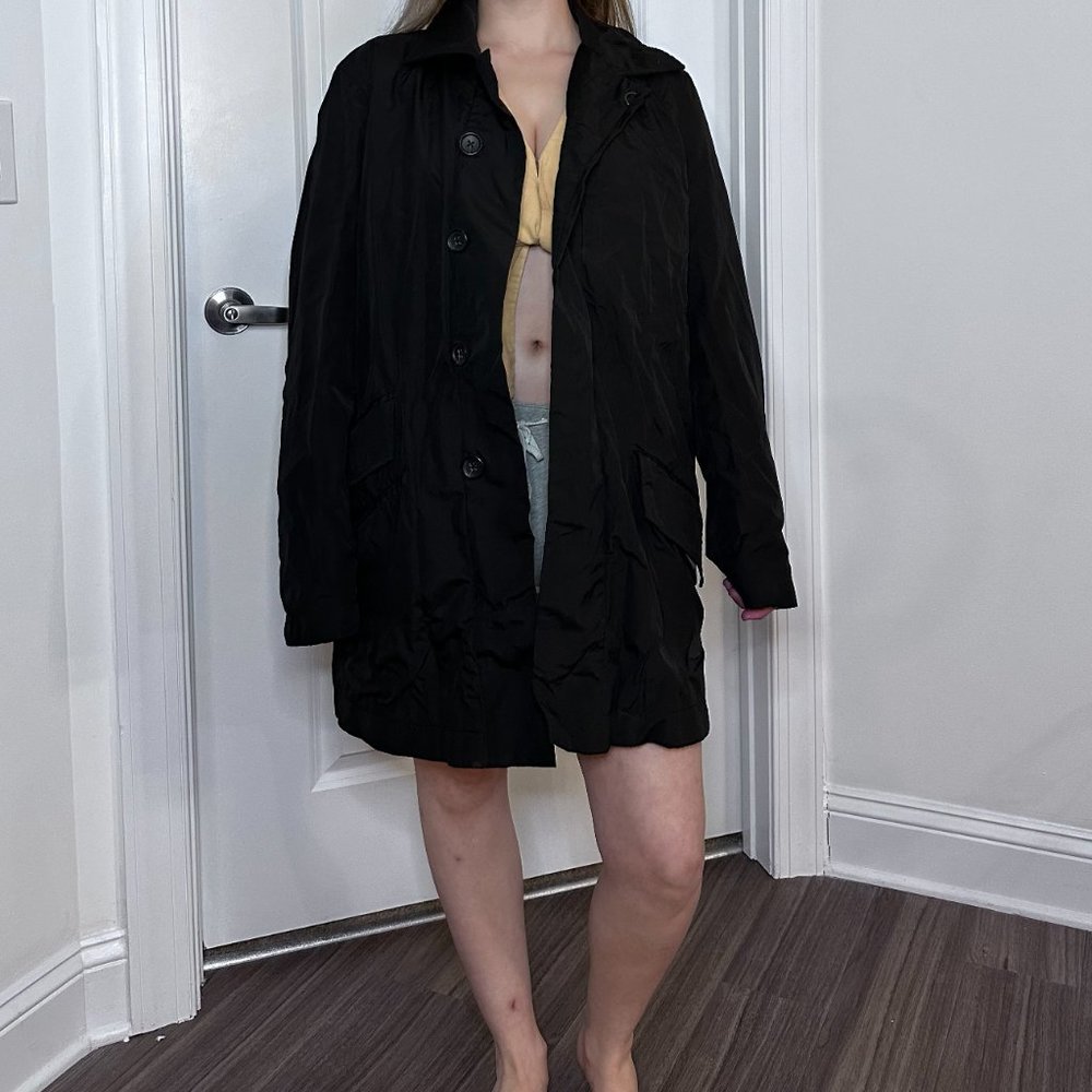 Banana Republic Black Button Trench Jacket - 2